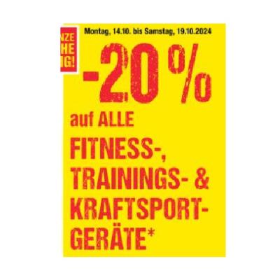 Promotion Bild von -20% auf ALLE FITNESS-, TRAININGS- & KRAFTSPORT-GERÄTE Maximarkt