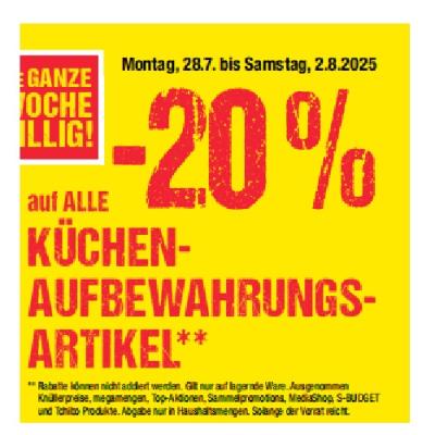 Promotion Bild von -20% auf ALLE KÜCHEN- & AUFBEWAHRUNGS-ARTIKEL Maximarkt