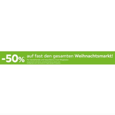 -50% auf fast den gesamten Weihnachtsmarkt! mömax