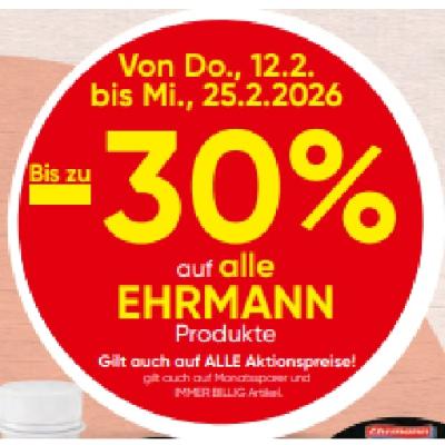 Bis zu -30% auf alle EHRMANN Produkte SPAR