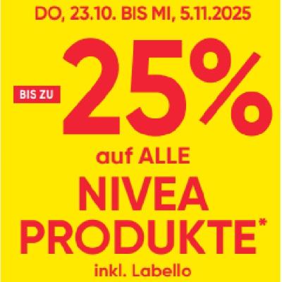 BIS ZU -25% auf ALLE NIVEA PRODUKTE inkl. Labello Maximarkt