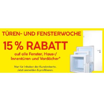 15 % RABATT auf alle Fenster, Haus-/ Innentüren und Vordächer HELLWEG
