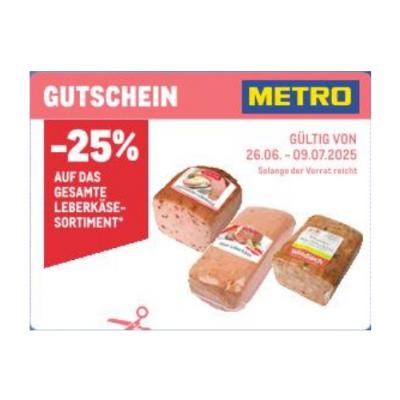 Promotion Bild von -25% AUF DAS GESAMTE LEBERKÄSE-SORTIMENT METRO