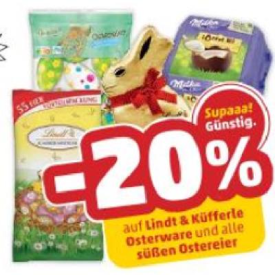Promotion Bild von -20% auf Lindt & Küfferle Osterwave und alle süßen Ostereier Penny