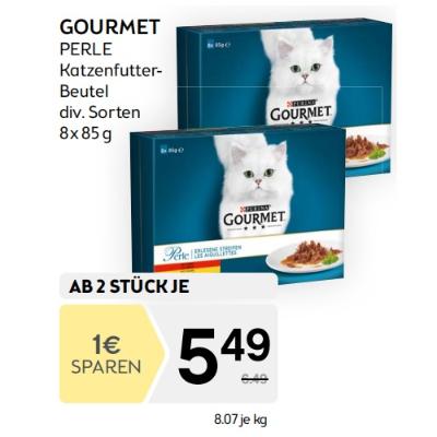 Promotion Bild von ab 2 Stk. Aktionspreis beim Kauf von Gourmet Perle 8er Katzenfutter-Beutel 680g, div. Sorten BIPA