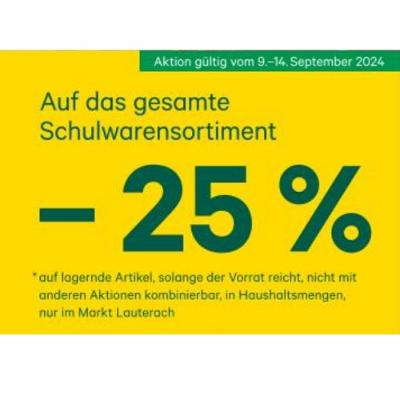 Bild von -25% Auf das gesamte Schulwarensortiment BayWa