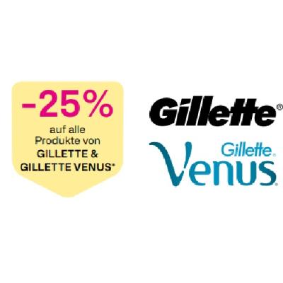 -25% auf alle Produkte von GILLETTE & GILLETTE VENUS BIPA