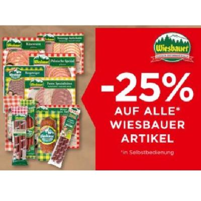 Promotion Bild von -25% AUF ALLE WIESBAUER ARTIKEL Unimarkt