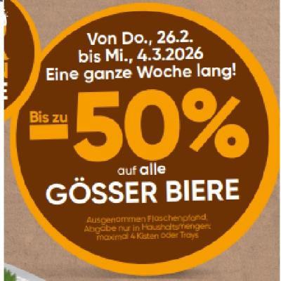 Bis zu -50% auf alle GÖSSER BIERE SPAR