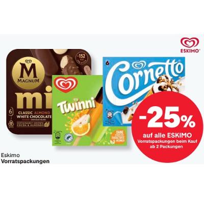 Promotion Bild von -25% auf alle ESKIMO Vorratspackungen beim Kauf ab 2 Packungen MPREIS