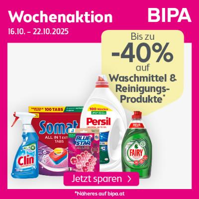 Wochenaktion: Bis zu -40% auf Waschmittel- & Reinigungs-Produkte BIPA