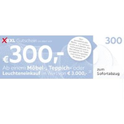 Promotion Bild von XXXL Gutschein im Wert von € 300,- Ab einem Möbel-, Teppich- oder Leuchteneinkauf im Wert von € 3.000,- zum Sofortabzug XXXLutz