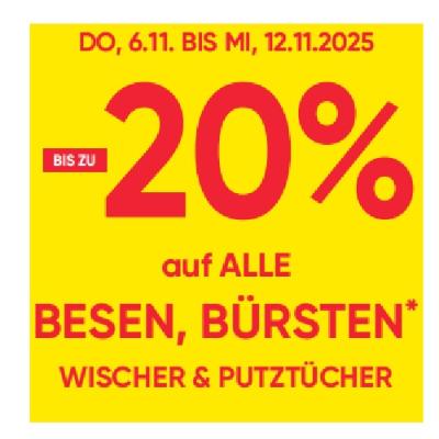 BIS ZU -20% auf ALLE BESEN, BÜRSTEN WISCHER & PUTZTÜCHER Maximarkt