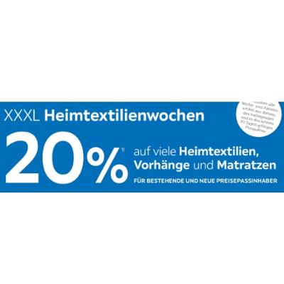 Promotion Bild von 20% auf viele Heimtextilien, Vorhänge und Matratzen XXXLutz