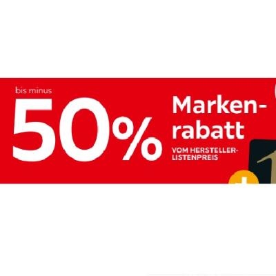 bis minus 50% Markenrabatt VOM HERSTELLERLISTENPREIS XXXLutz
