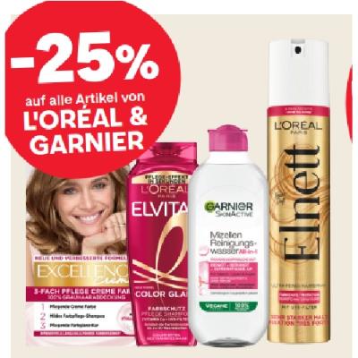 -25% auf alle Artikel von L'ORÉAL & GARNIER MPREIS