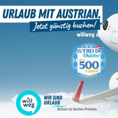 Urlaub mit Austrian mit willweg.at