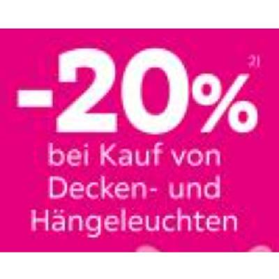Promotion Bild von -20% bei Kauf von Decken- und Hängeleuchten mömax