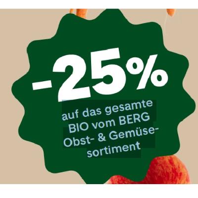 Promotion Bild von -25% auf das gesamte BIO vom BERG Obst- & Gemüsesortiment MPREIS
