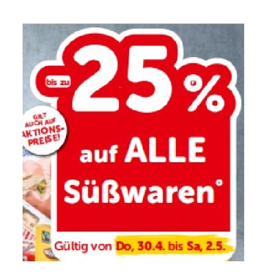 bis zu -25% auf ALLE Süßwaren INTERSPAR
