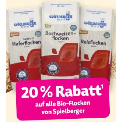 20% Rabatt auf alle Bio-Flocken von Spielberger Denns BioMarkt