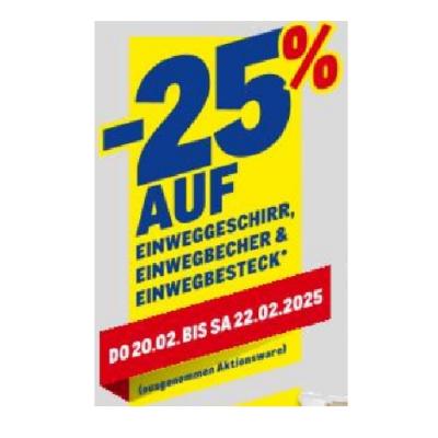 Promotion Bild von -25% AUF EINWEGGESCHIRR, EINWEGBECHER & EINWGBESTECK METRO