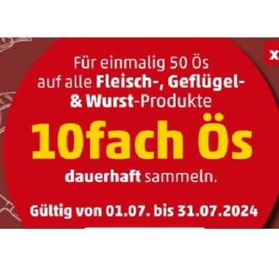 Promotion Bild von Für einmalig 50 Ös auf alle Fleisch-, Geflügel & Wurst-Produkte 10fach Ös dauerhaft sammeln Penny