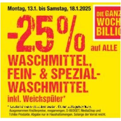 Promotion Bild von -25% auf ALLE WASCHMITTEL, FEIN- & SPEZIAL-WASCHMITTEL inkl. Weichspüler Maximarkt