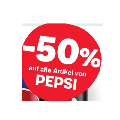-50% auf alle Artikel von PEPSI MPREIS