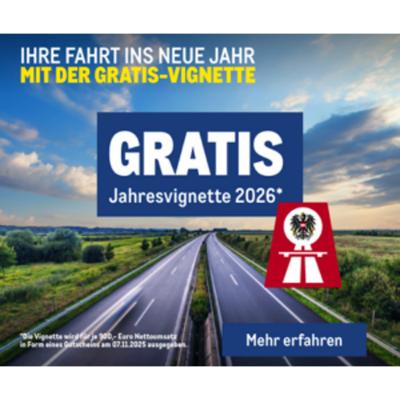 GRATIS* Jahresvignette 2026** am 07.11.2024 für je 900,- Euro Nettoumsatz bei METRO in Form eines Gutscheins