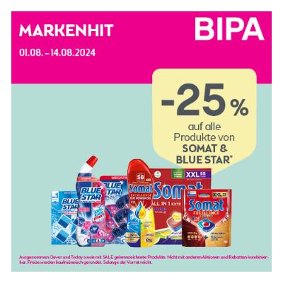 Promotion Bild von -25% auf alle Produkte von SOMAT & BLUE STAR BIPA