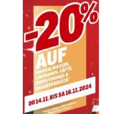 Promotion Bild von -20% AUF MINERALWASSER, LIMONADEN, SÄFTE, ENERGYDRINKS & KNABBERGEBÄCK METRO
