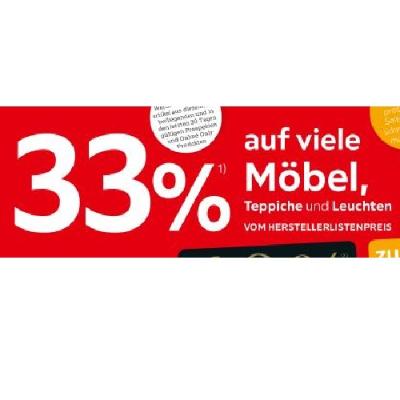 Promotion Bild von 33% auf viele Möbel, Teppiche und Leuchten VOM HERSTELLERLISTENPREIS XXXLutz