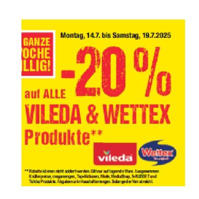 Promotion Bild von -20% auf ALLE VILEDA & WETTEX Produkte Maximarkt