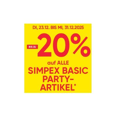 BIS ZU -20% auf ALLE SIMPEX BASIC PARTY-ARTIKEL Maximarkt