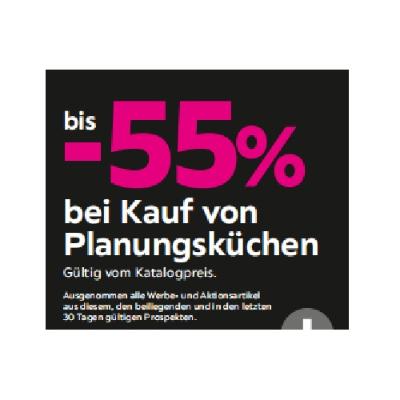 bis -55% bei Kauf von Planungsküchen mömax