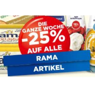 DIE GANZE WOCHE -25% AUF ALLE RAMA ARTIKEL Unimarkt