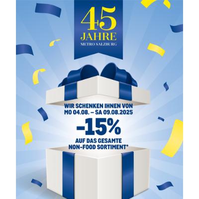Promotion Bild von -15% auf das gesamte Non-Food Sortiment* gültig nur bei METRO Salzburg