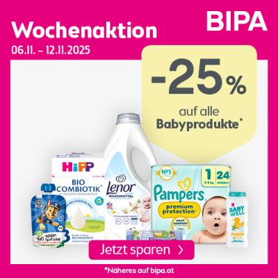 Wochenaktion: -25% auf alle Babyprodukte BIPA