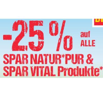 Promotion Bild von -25% auf ALLE SPAR NATUR PUR und SPAR VITAL Produkte Maximarkt