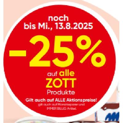 -25% auf alle ZOTT Produkte SPAR