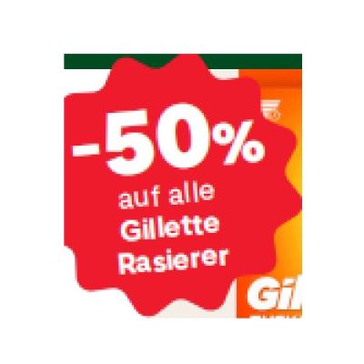Promotion Bild von -50% auf alle Gillette Rasierer MPREIS