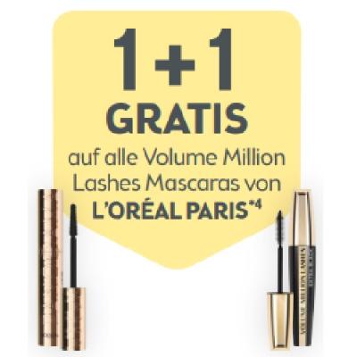 Promotion Bild von 1+1 GRATIS auf alle Volume Million Lashes Mascaras von L'ORÉAL PARIS BIPA