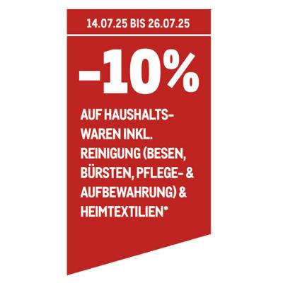 Promotion Bild von -10% AUF Haushaltswaren inkl. Reinigung & Heimtextilien* exklusiv METRO Großmarkt Dornbirn