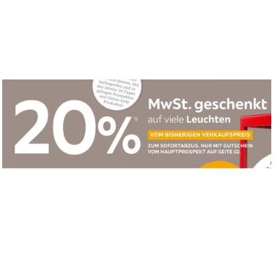 Promotion Bild von 20% MwSt. geschenkt auf viele Leuchten XXXLutz