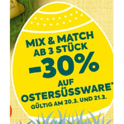 MIX & MATCH AB 3 STÜCK -30% AUF OSTERSÜSSWARE BILLA PLUS