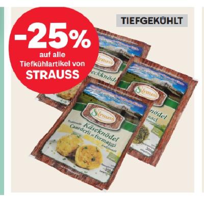 -25% auf alle Tiefkühlartikel von STRAUSS MPREIS