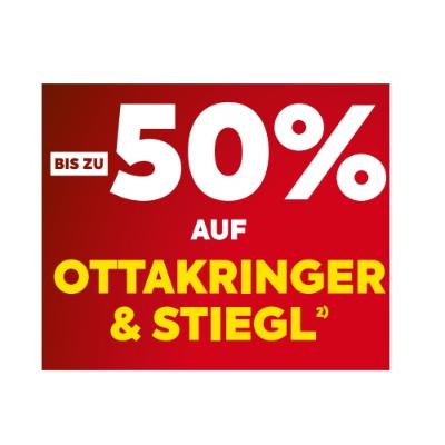 MEGA-BIER-WOCHE BIS ZU -50% AUF OTTAKRINGER & STIEGL BILLA