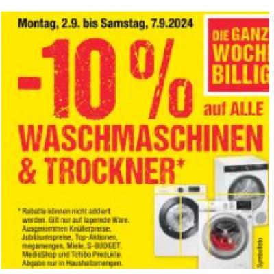 Promotion Bild von -10% auf ALLE WASCHMACHINEN & TROCKNER Maximarkt