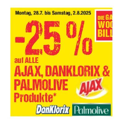 Promotion Bild von -25% auf ALLE AJAX, DANKLORIX & PALMOLIVE Produkte Maximarkt